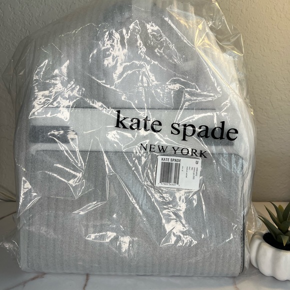 NWT ♠️ Kate Spade Medium Staci Satchel Colorblock Nimbus Grey with Pom - Picture 7 of 11